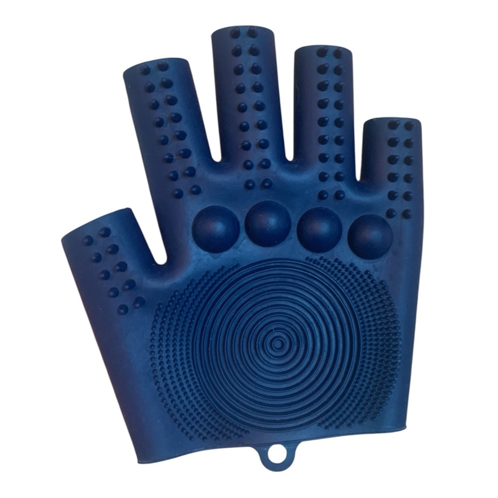 Blue Silicone Dog Grooming Glove